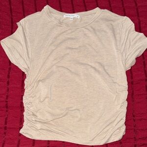 Beige Ruched Women's Top